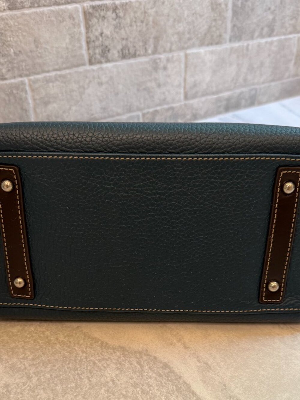 Dooney & Bourke Teal Pebbled Leather Gracie Shoulder Bag - Picture 4 of 7